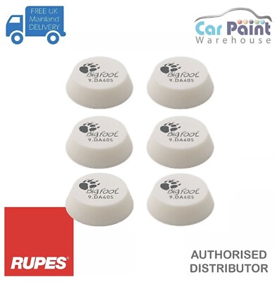 6 x RUPES D-A Fine White Finishing Foam Polishing Pad 30/40mm 9.DA40S DA Mop