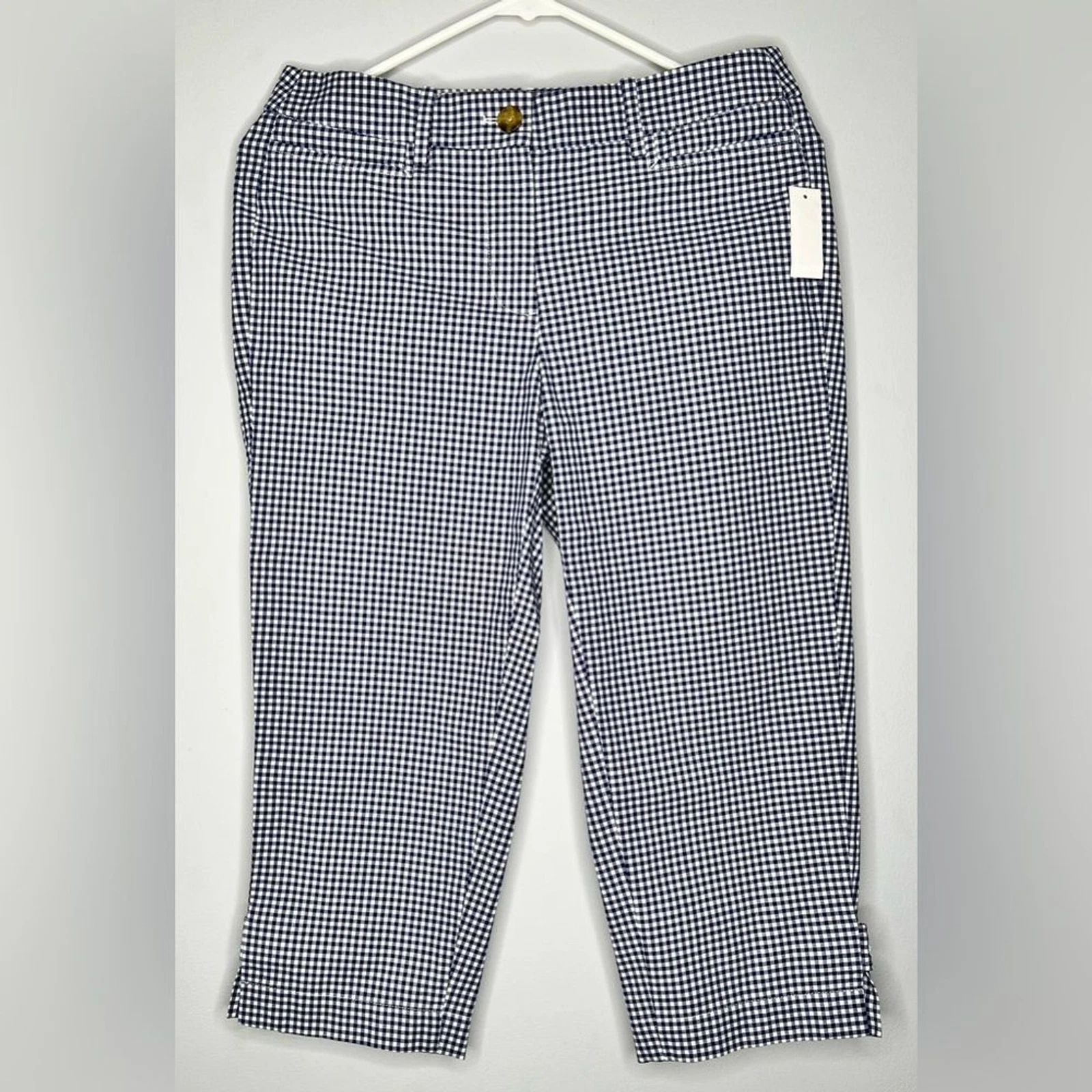 Talbots Blue/White Checkered Capris Size 2P