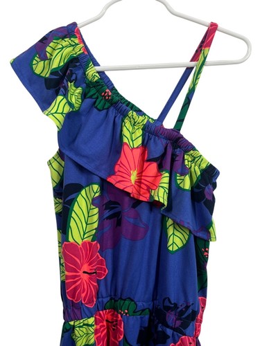 Falls Creek Shorts Girls Romper Floral Print Ruffles Size Large 10 12 Kids Boho - Picture 9 of 18