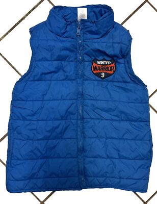 Boys 5-6 Gymboree Winter Warrior Vest Blue zip Up Puffer W Pockets