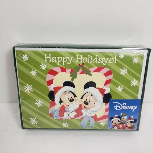 **NEW** Disney Santa Mickey Happy Holidays Card Box of 10 w/ envelopes - 第 1/3 張圖片