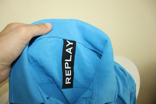 REPLAY HOMBRE CAMISETA TELA Polo camisa T. M 69CM - Imagen 4 de 7