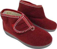 Warm slippers size 37 burgundy virgin wool felt 19-9-4-67