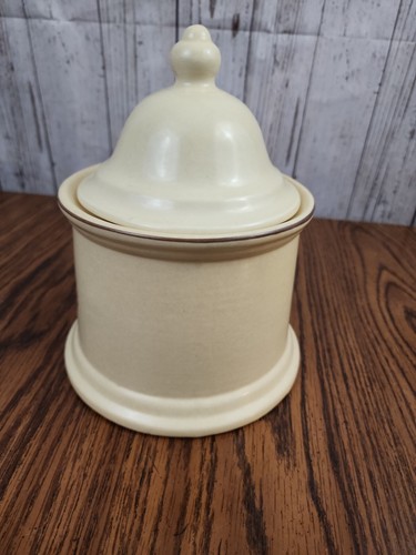 Pfaltzgraff Vintage Tea Canister Jar w/Lid Village Beige Brown Logo #6-509 VTG - Picture 5 of 12