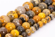Natural Yellow Bumblebee Jasper Grade AAA Round Loose Bead 5-6/7-8/10/12MM