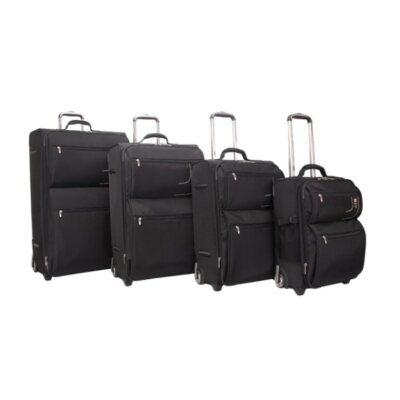 Unisex schwarz Reisegepäck Tasche Wochenende Haltbarkeit Hand Trolley Anzug Etui 8190