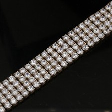 4 Row Bling Tennis Bracelet Chain Stainless Steel ANTI TARNISH for Men