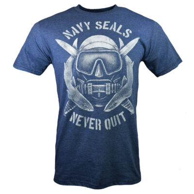 Men's T-shirt  NAVY SEALS  -NEVER GIVE UP, NEVER QUIT -AIR BORN-  NWT