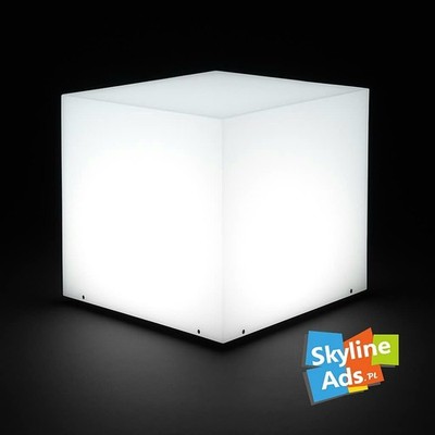 LED-Plexiglasbox | 75 cm | Beleuchteter Werbewürfel | 360° Beleuchtung logo.!