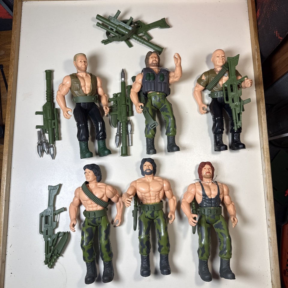 A complete 1985 M Force Military Muscle vintage figure set — a deep-cut '80s toy line that most collectors have never seen, rarer than G.I. Joe.