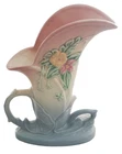 VTG 1940'S HULL USA POTTERY CORNUCOPIA WILD FLOWER VASE NO. W-10-8 1/2 PASTEL