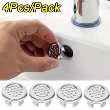 4pcs/Pack Chrome Round Drain Cap - Basin Sink Overflow Cover Ring Insert Replace