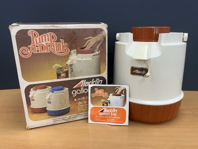 Aladdin Pump-A-Drink Jug Cooler Dispenser Rust 1 Gallon Original Box Vintage