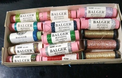 20 Kreinik Balger Metallics Blending Filament  Embroidery Craft Thread mixed lot