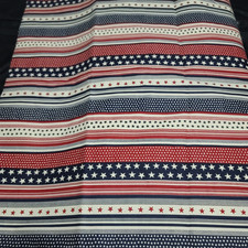 Patriotic Red White Blue Stars Stripes 46" Wide By the Yard Cotton Cotton Blend