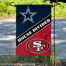 House Divided Cowboys and 49ers Garden Flag and Yard Banner