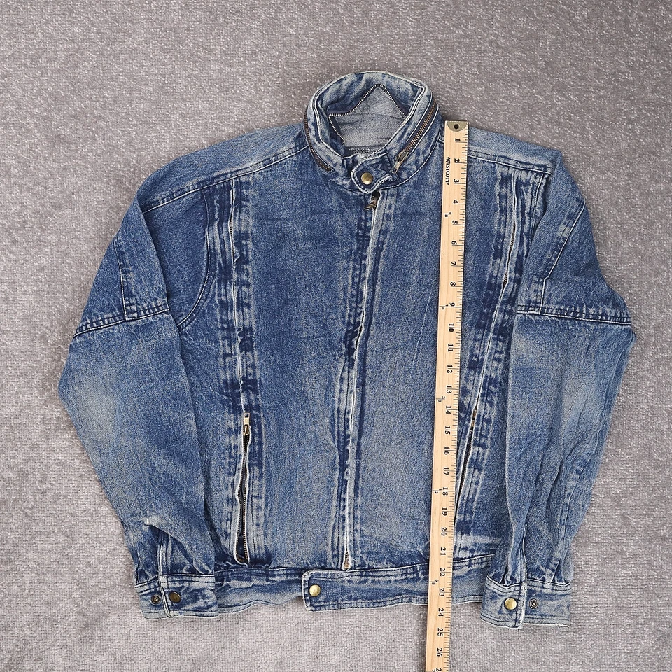VTG 90s Nino Cerruti Medium Wash Small Blue Denim Long Sleeve Jean Jacket - Image 3 of 4