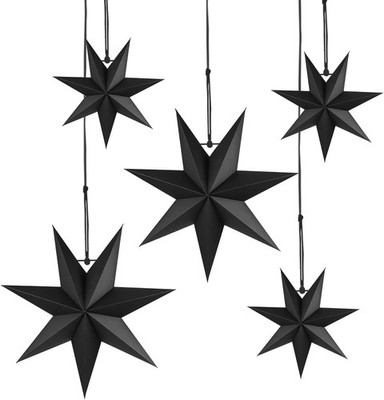 Weihnachtsstern Faltstern 5 Stück 25-40 cm Papier Deko Advent Fenster hängend
