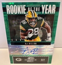 2020 Contenders Optic Rookie Of The Year Green Pulsar Auto AJ Dillon 27/27