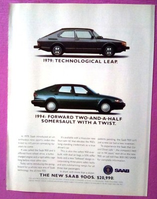 1994 Saab 900S Print Ad