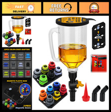 18-Piece No Spill Engine Oil Funnel Kit with 12 Adapters for Cars