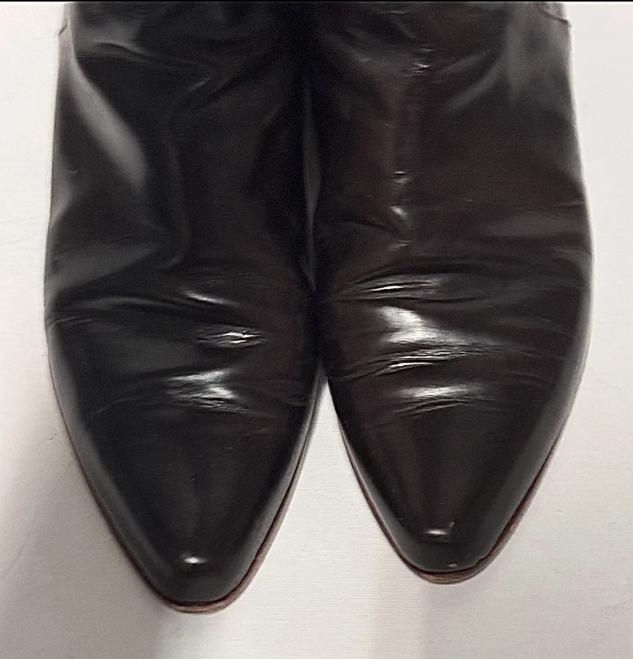 Botas vaqueras occidentales de cuero marrón Charles David para mujer talla 9,5 Foto 3 de 4