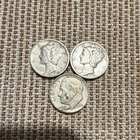 Mercury Silver Dimes Circulated 1943-S & 1935-S and 1960-D Rosevelt