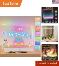 LED Note Board with Colors, Rechargeable 17-Inch Doodle Glow 9-Mode Light Up ...