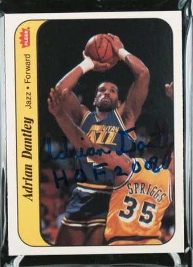 Tarjeta adhesiva de baloncesto Fleer Adrian Dantley 1986 firmada #3 PSA/DNA 10 certificada Foto 2 de 3