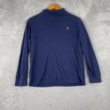 Polo Ralph Lauren Shirt Kids Medium 10-12 Navy Blue Turtleneck Pony Logo Cotton