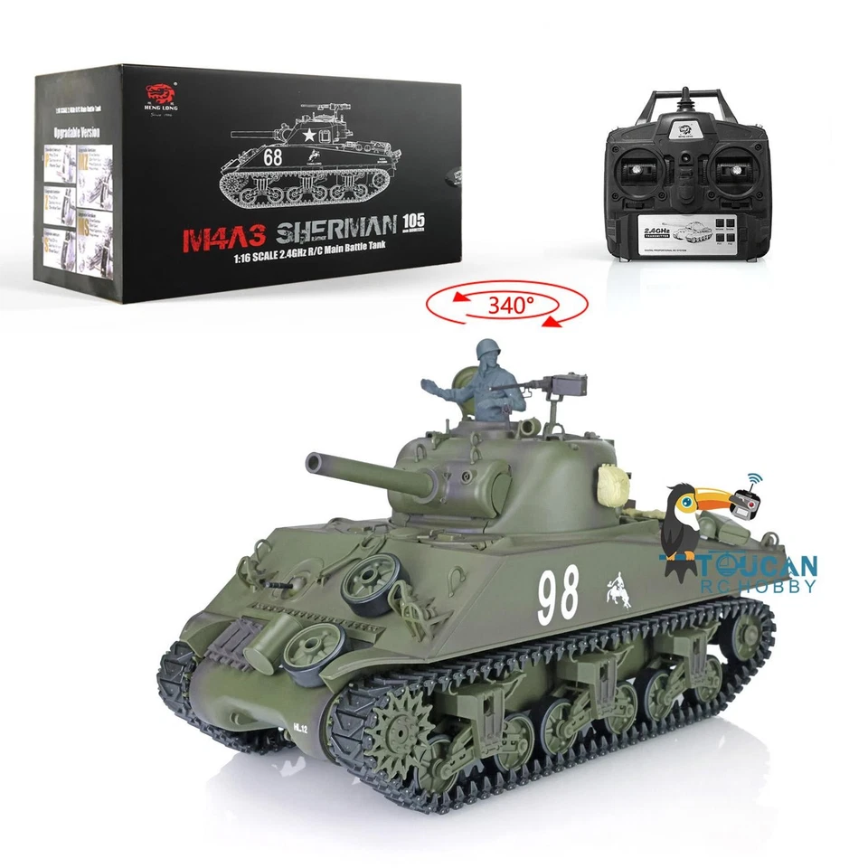Henglong Radio Control Tank M4A3 Sherman 3898 RTR 1/16 Infrared BB Shoot Tank - Image 3 of 4