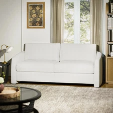 Beautiful LS-BT-019 Drew Small Space Sofa, Cream