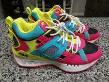 LADIES FILA SPECTRA 5RM01997-656 SIZE 11 FUCHSIA- BLUE-YELLOW / NEW WITHOUT BOX