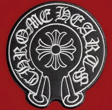 🔥 Chrome Hearts Inspired Iron On Patch Gothic Biker Logo Embroidered Badge
