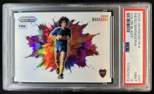 2025-26 Panini Prizm FIFA Diego Maradona Color Blast SSP #20 Boca PSA 9