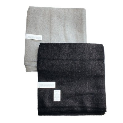 100% Wool Wool Blanket Warm, Breathable & Natural Grey or Charcoal