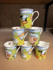 Set of 6 Castle Farm Animals Fine Bone China Mug