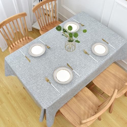 Wipeable Waterproof Tablecloth for Rectangle Table Heavy Duty Vinyl - Picture 2 of 7