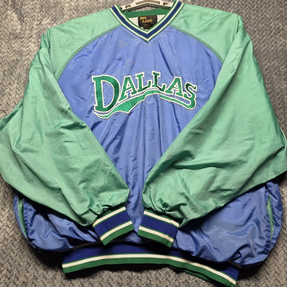 Chaqueta Pullover De Colección Big Land Dallas Mavericks Para Hombre XXL Azul Verde Hecha en Corea Foto 3 de 4