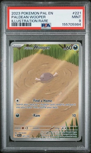2023 POKEMON PAL EN-PALDEA EVOLVED ILLUSTRATION RARE #221 PALDEAN WOOPER PSA 9
