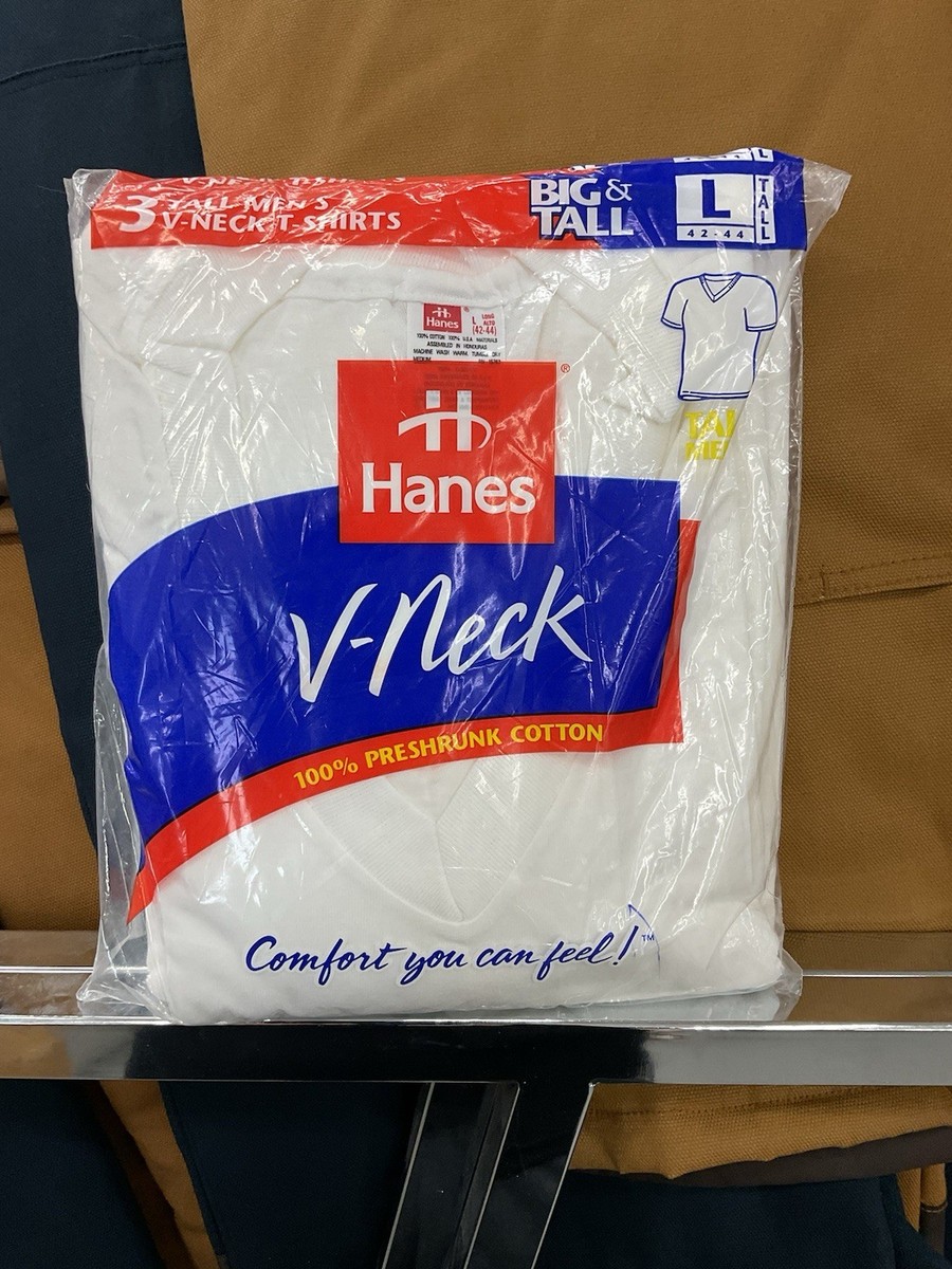 Vtg 90s 3 Pack Hanes Mens White Crewneck T Shirts L 42-44