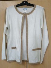 Creation damen strickjacke Rundhals Ecru Gr. ...