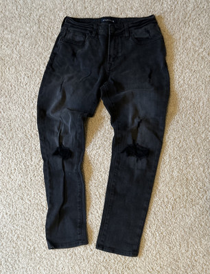 Aeropostale Men's 29x30 Black Athletic Skinny Distressed Holey Denim Jeans Pants