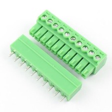 1Pcs 3.81mm Pitch 10 Pin Straight Screw Terminal Block Pluggable Plug Connector