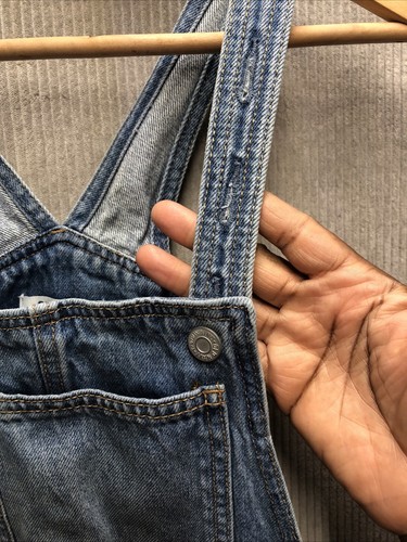 Old Navy Kids Overall XL 14-16 Denim Factory Destroyed Chore Farm Fall Autumn - Picture 5 of 17