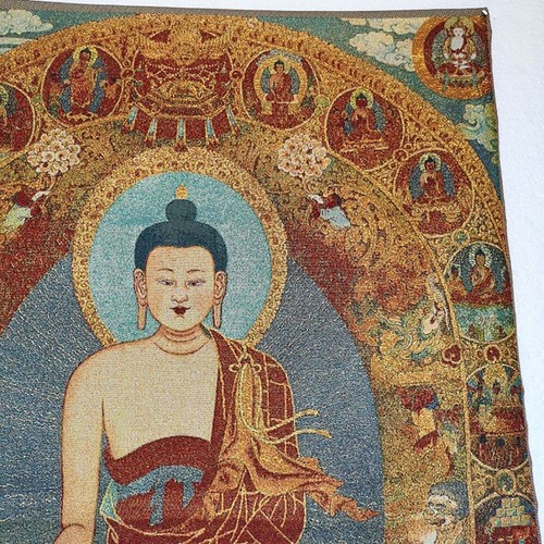 Buddhistische Shakyamuni Buddha Seidenmalerei Wohnkultur - Bild 5 von 8