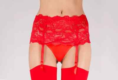 RED GARTER BELT + thong size S 8 10 Wide Lace Everyday suspender belt Stockings | eBay UK RED GARTER BELT + thong size S 8 10 Wide Lace Everyday suspender belt Stockings | eBay UK