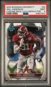 WILL ANDERSON 2022 Bowman University Chrome #52 1st Lava Refractor Rookie SP/100