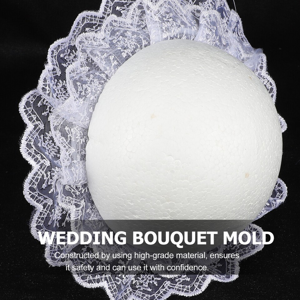 White Lace Bouquet Holders Artificial Flower Wedding Foam Floral