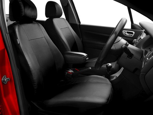 Fundas de asiento de cuero sintético para Vauxhall Astra H negro para asientos delanteros - Imagen 5 de 8